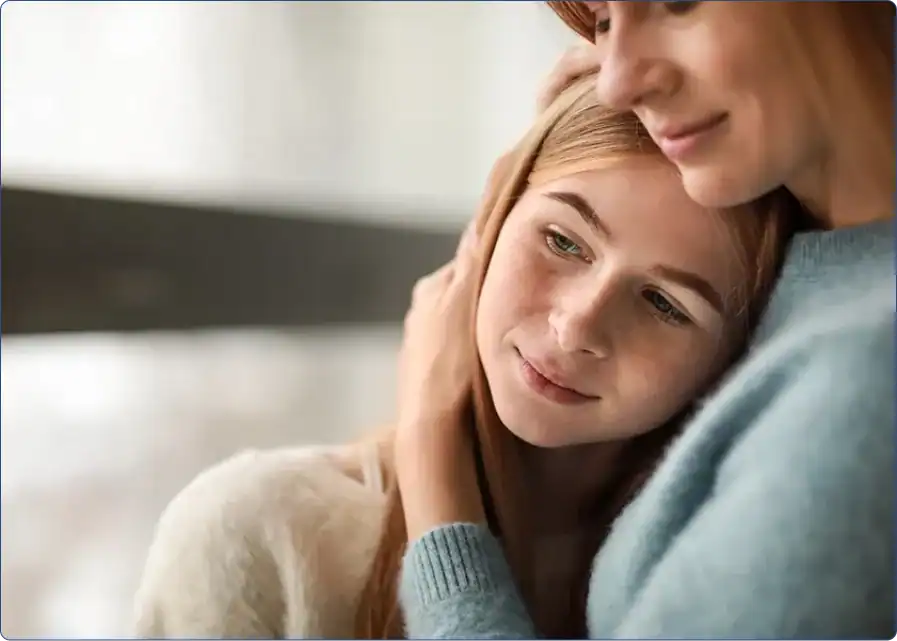 Woman with daughter